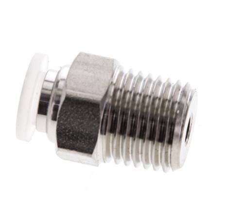 6mm x R1/4'' Push-in Fitting with Male Threads Stainless Steel/PA EPDM/PTFE
