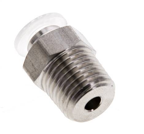 6mm x R1/4'' Push-in Fitting with Male Threads Stainless Steel/PA EPDM/PTFE