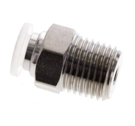 12mm x R1/2'' Push-in Fitting with Male Threads Stainless Steel/PA EPDM/PTFE