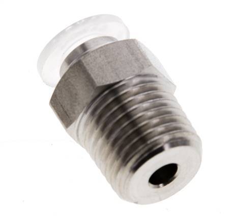 12mm x R1/2'' Push-in Fitting with Male Threads Stainless Steel/PA EPDM/PTFE