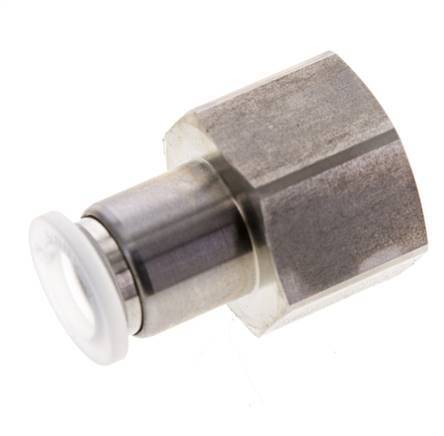 10mm x G1/2'' Push-in Fitting with Female Threads Stainless Steel/PA EPDM/PTFE