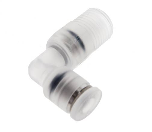 4mm x R1/8'' 90deg Elbow Push-in Fitting with Male Threads PA EPDM/PTFE Rotatable