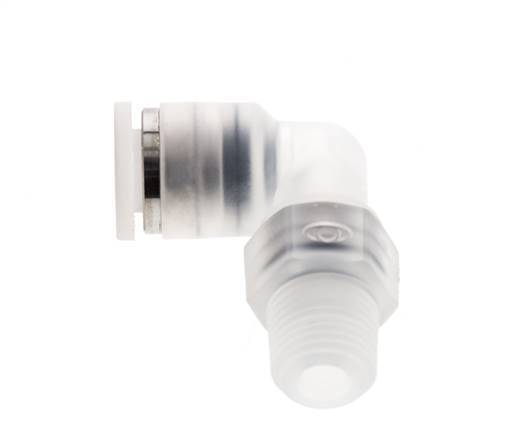 6mm x R1/8'' 90deg Elbow Push-in Fitting with Male Threads PA EPDM/PTFE Rotatable