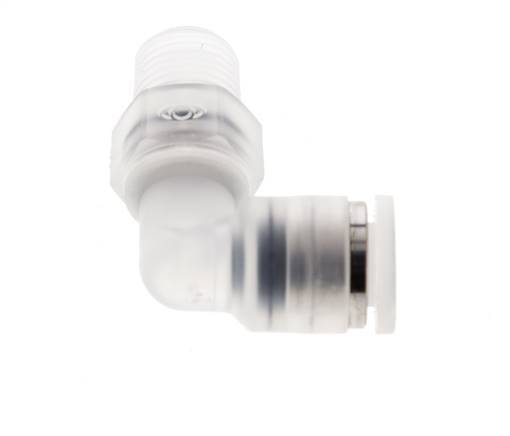 6mm x R1/8'' 90deg Elbow Push-in Fitting with Male Threads PA EPDM/PTFE Rotatable
