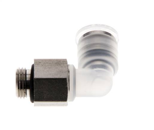 6mm x G1/8'' 90deg Elbow Push-in Fitting with Male Threads PA/Stainless Steel EPDM Rotatable