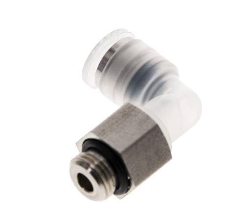 6mm x G1/8'' 90deg Elbow Push-in Fitting with Male Threads PA/Stainless Steel EPDM Rotatable