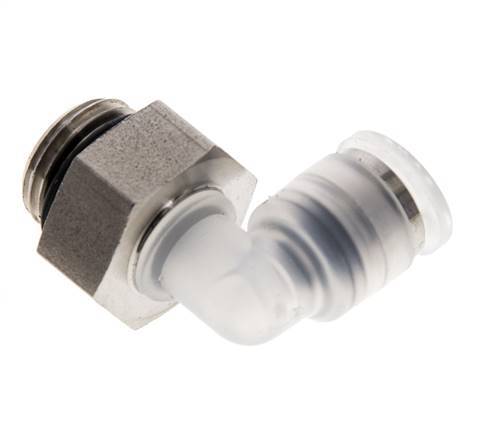 6mm x G1/4'' 90deg Elbow Push-in Fitting with Male Threads PA/Stainless Steel EPDM Rotatable