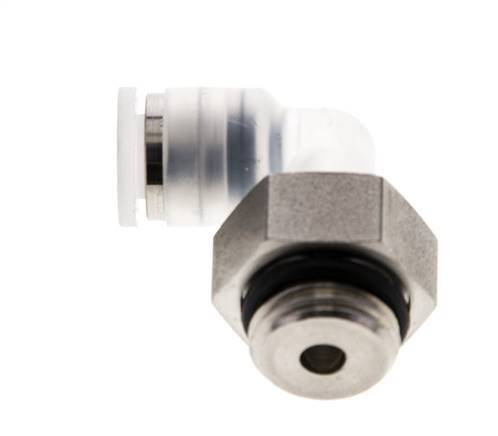 6mm x G1/4'' 90deg Elbow Push-in Fitting with Male Threads PA/Stainless Steel EPDM Rotatable