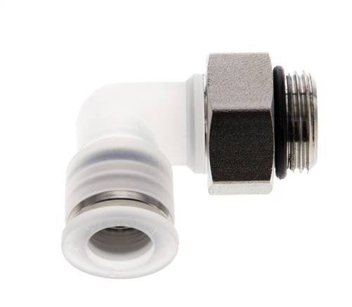 10mm x G3/8'' 90deg Elbow Push-in Fitting with Male Threads PA/Stainless Steel EPDM Rotatable