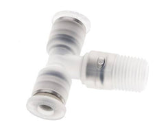 4mm x R1/8'' Inline Tee Push-in Fitting with Male Threads PA EPDM FDA Rotatable