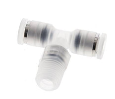 4mm x R1/8'' Inline Tee Push-in Fitting with Male Threads PA EPDM FDA Rotatable