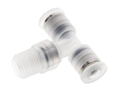 4mm x R1/8'' Inline Tee Push-in Fitting with Male Threads PA EPDM FDA Rotatable