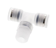 10mm x R3/8'' Inline Tee Push-in Fitting with Male Threads PA EPDM FDA Rotatable