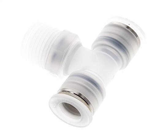 12mm x R1/2'' Inline Tee Push-in Fitting with Male Threads PA EPDM FDA Rotatable