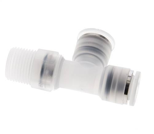 10mm x R3/8'' Right Angle Tee Push-in Fitting with Male Threads PA EPDM FDA Rotatable