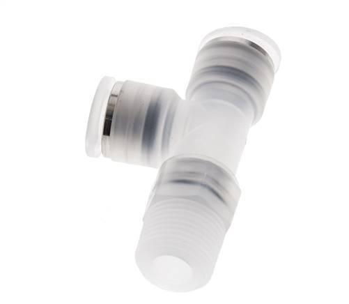 10mm x R3/8'' Right Angle Tee Push-in Fitting with Male Threads PA EPDM FDA Rotatable