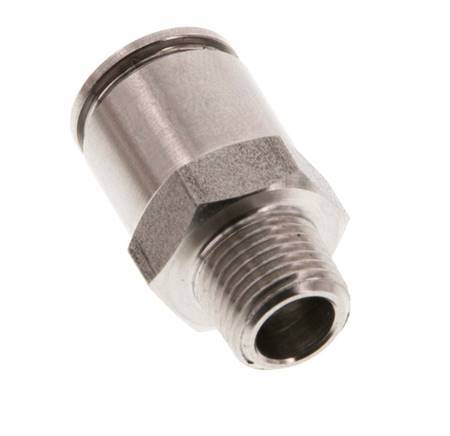 8mm x R1/8'' Push-in Fitting with Male Threads Stainless Steel FKM