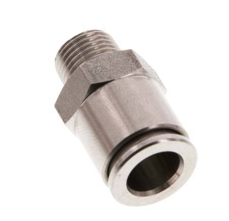 8mm x R1/8'' Push-in Fitting with Male Threads Stainless Steel FKM