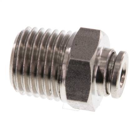 4mm x R1/4'' Push-in Fitting with Male Threads Stainless Steel FKM