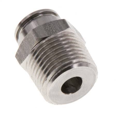 8mm x R3/8'' Push-in Fitting with Male Threads Stainless Steel FKM