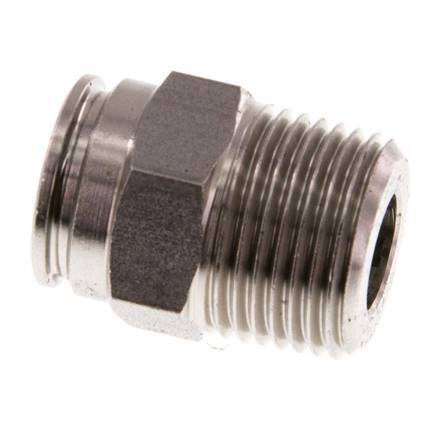 10mm x R3/8'' Push-in Fitting with Male Threads Stainless Steel FKM