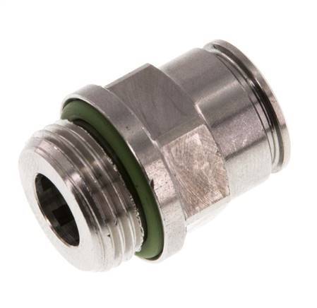 10mm x G3/8'' Push-in Fitting with Male Threads Stainless Steel FKM
