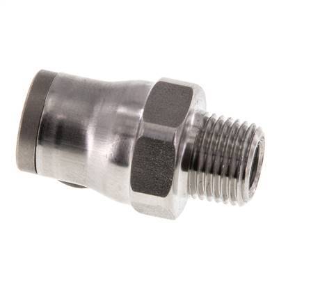 8mm x 1/8'' NPT Push-in Fitting with Male Threads Stainless Steel FKM