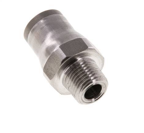 8mm x 1/8'' NPT Push-in Fitting with Male Threads Stainless Steel FKM