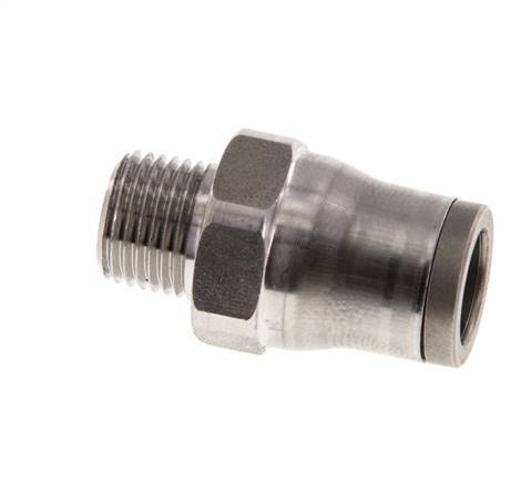8mm x 1/8'' NPT Push-in Fitting with Male Threads Stainless Steel FKM
