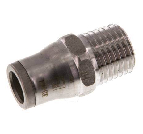 8mm x 1/4'' NPT Push-in Fitting with Male Threads Stainless Steel FKM