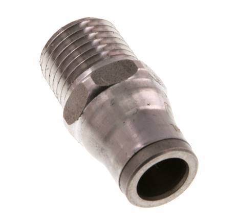 8mm x 1/4'' NPT Push-in Fitting with Male Threads Stainless Steel FKM