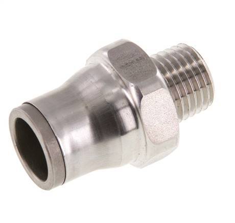 12mm x 1/4'' NPT Push-in Fitting with Male Threads Stainless Steel FKM
