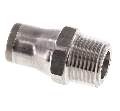 10mm x 3/8'' NPT Push-in Fitting with Male Threads Stainless Steel FKM