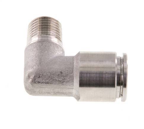 8mm x R1/8'' 90deg Elbow Push-in Fitting with Male Threads Stainless Steel FKM