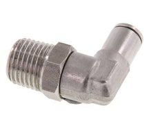 4mm x R1/4'' 90deg Elbow Push-in Fitting with Male Threads Stainless Steel FKM Rotatable
