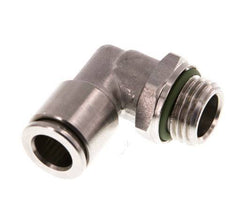 8mm x G1/4'' 90deg Elbow Push-in Fitting with Male Threads Stainless Steel FKM Rotatable