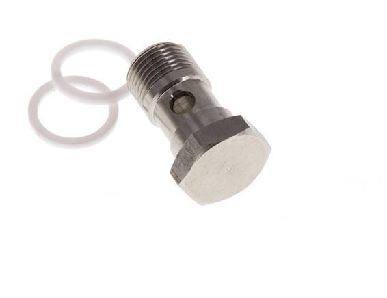 1-way Stainless Steel Banjo Bolt with G3/8'' Male Threads PTFE