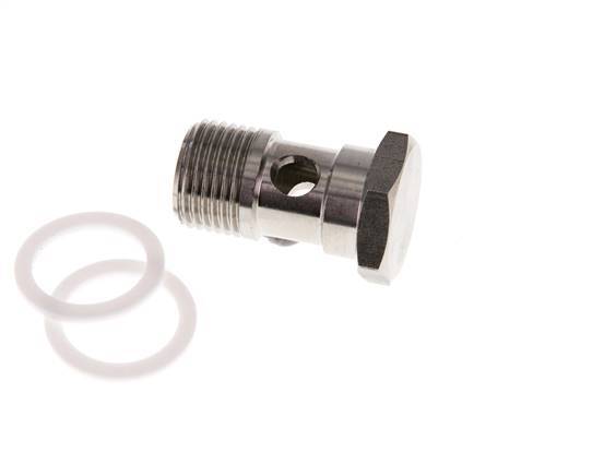 1-way Stainless Steel Banjo Bolt with G1/2'' Male Threads PTFE