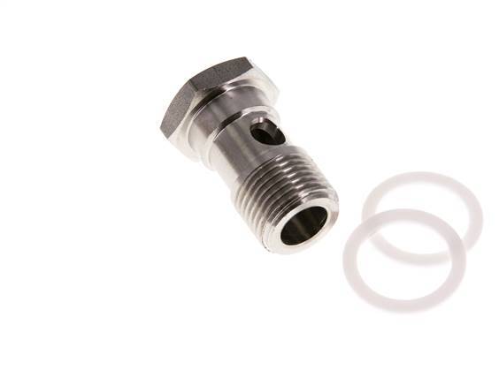 1-way Stainless Steel Banjo Bolt with G1/2'' Male Threads PTFE