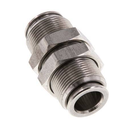 10mm Push-in Fitting Stainless Steel FKM Bulkhead