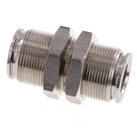 12mm Push-in Fitting Stainless Steel FKM Bulkhead