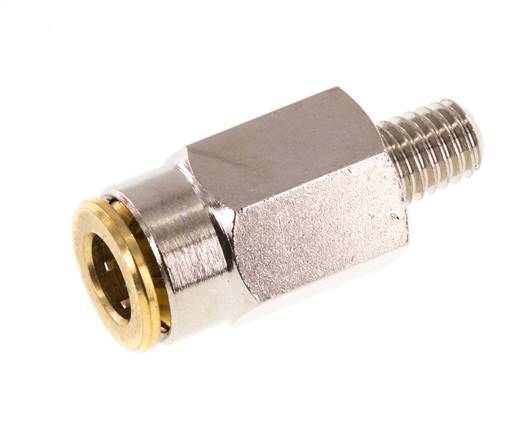 6mm x M 6 (conical) Push-in Fitting with Male Threads Brass NBRHigh Pressure [2 Pieces]