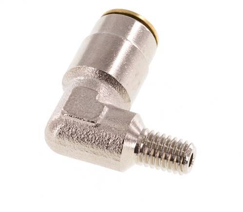 6mm x M 6 (conical) 90deg Elbow Push-in Fitting with Male Threads Brass NBRHigh Pressure [2 Pieces]