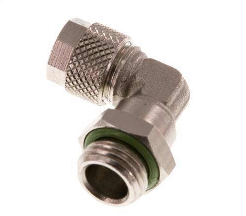 8x6 & G1/4'' Nickel plated Brass Elbow Push-on Fitting with Male Threads FKM Rotatable [2 Pieces]