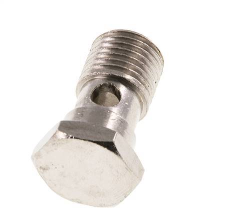 1-way nickel-plated Brass Banjo Bolt with G1/4'' Male Threads L25mm [2 Pieces]