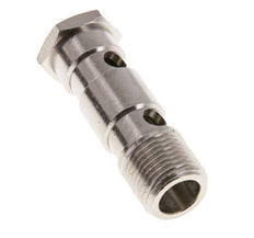 2-way nickel-plated Brass Banjo Bolt with G1/2'' Male Threads L62.5mm