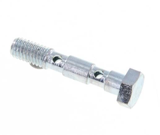 2-way zinc plated Steel Banjo Bolt with M5 Male Threads L27mm [2 Pieces]
