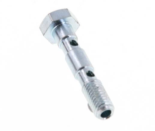 2-way zinc plated Steel Banjo Bolt with M5 Male Threads L27mm [2 Pieces]