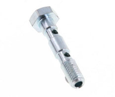 2-way zinc plated Steel Banjo Bolt with M5 Male Threads L27mm [2 Pieces]