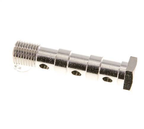 3-way nickel-plated Brass Banjo Bolt with G1/4'' Male Threads L58mm [2 Pieces]